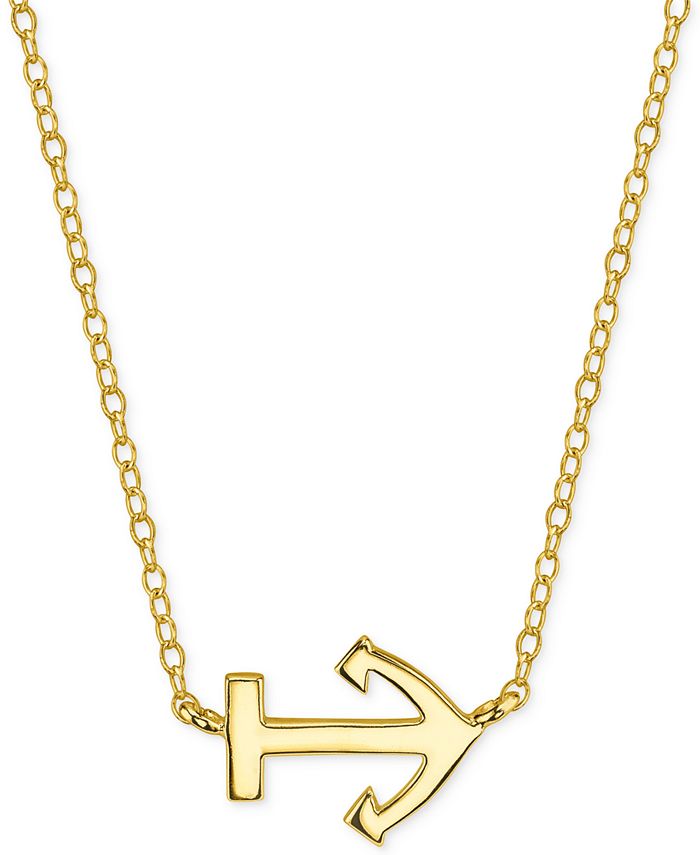 Sideways anchor necklace gold store