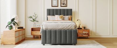 Upholstered Twin Platform Bed with Storage
