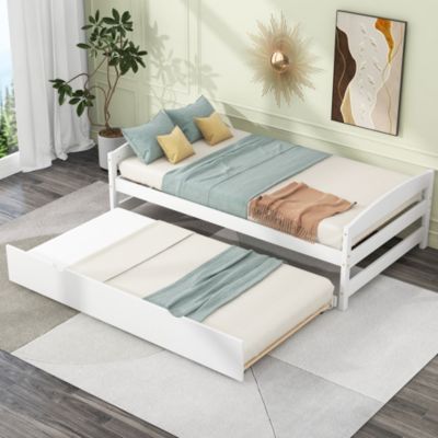 Twin Size Platform Bed With Twin Size Trundle