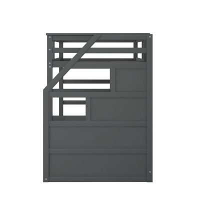 Twin-Over-Twin Bunk Bed With Twin Size Trundle And 3 Storage Stairs