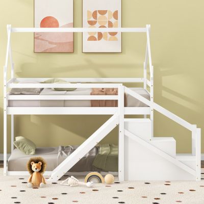Full XL Over Queen Metal Trundle Bunk Bed - Twin