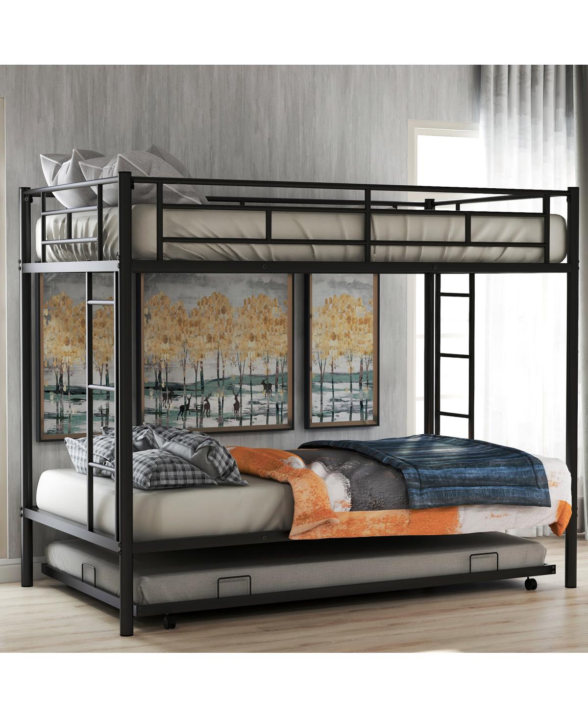 Simplie Fun Twin Over Twin Bunk Bed With Trundle