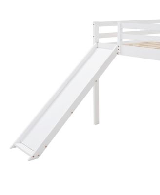 Loft Bed with Slide, Multifunctional Design, Full