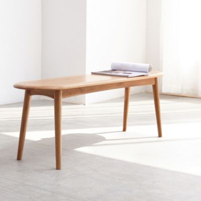 Natural Oak Wood For Dining Bench Table Bench For Living Room 0001