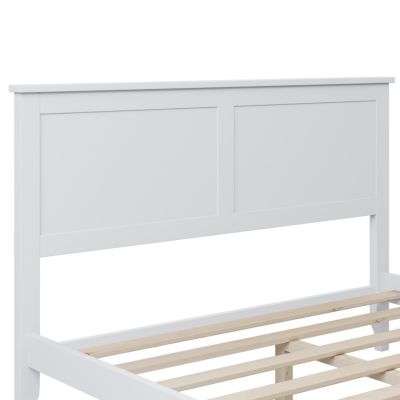Streamdale Modern White Solid Wood Full Platform Bed