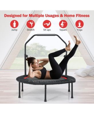 Foldable Fitness Rebounder with Adjustable Resistance Bands for Home Workouts