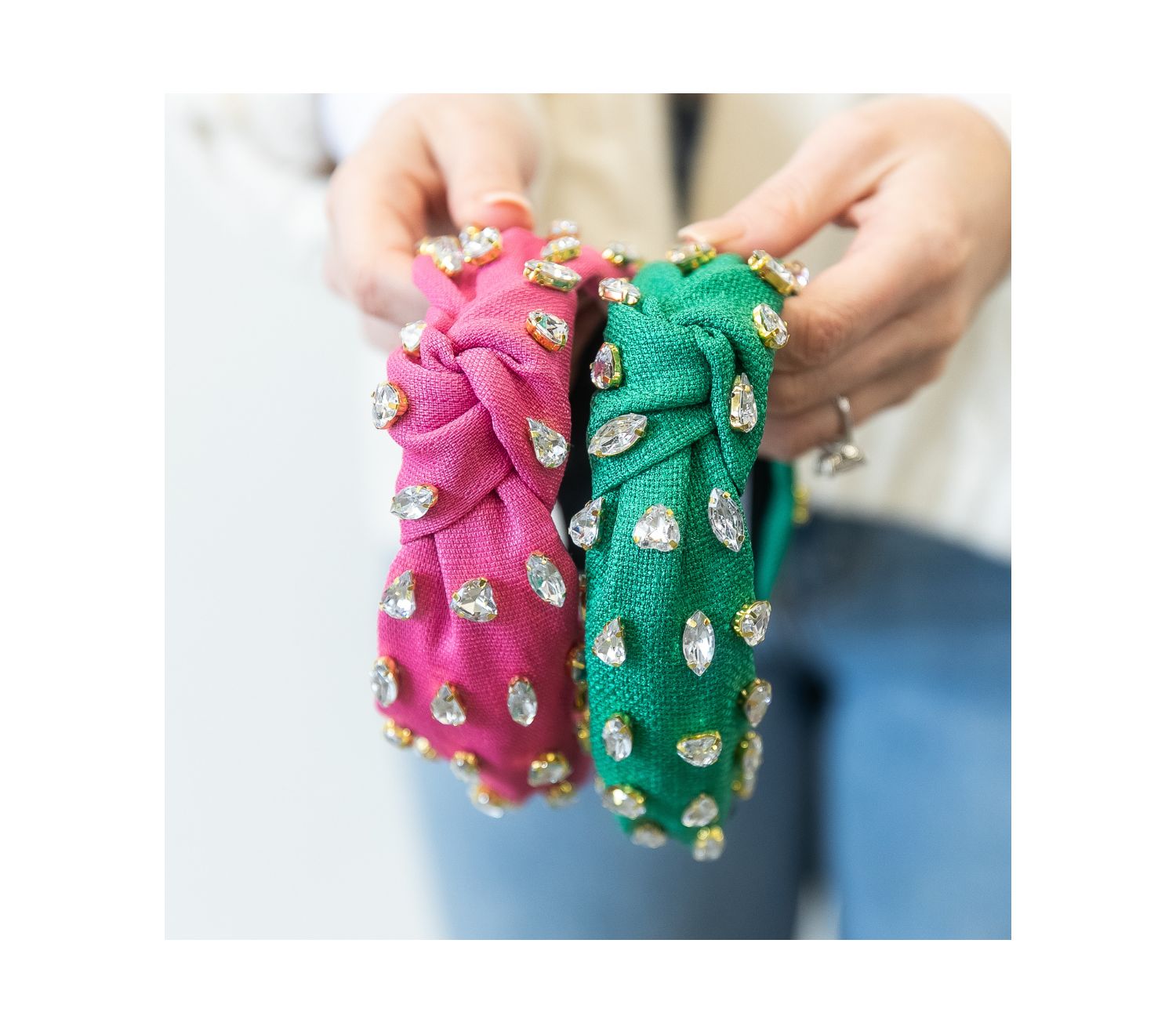 Women s Traditional Woven Headband - Green Gem