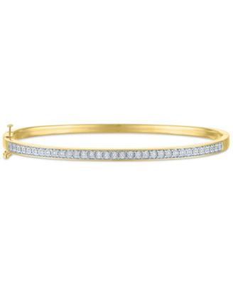 2-Pc. Set Diamond Bangle Bracelets (1/5 ct. t.w.) in 14k Gold-Plated Sterling Silver