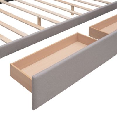 Streamdale Queen Upholstered Platform Bed with Twin XL Trundle and Drawers