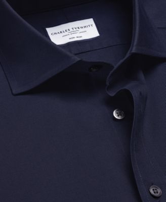 Men's Slim-Fit Non-Iron Solid Twill Dress Shirt 