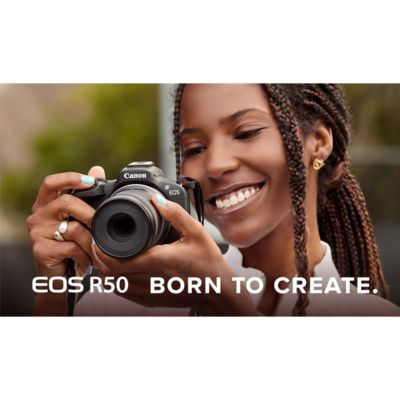 EOS R50 Mirrorless Camera and RF-S 10-18mm f/4.5-6.3 Lens Video Creator Kit