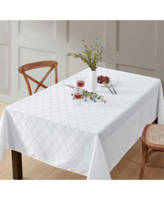 Modena Fabric Tablecloth, Jacquard Fabric Table Cloth for Rectangle Table, Advanced Water Resistance, Fade, Wrinkle, and Stain Resistant Table Cloth, Geometric Lattice Pattern
