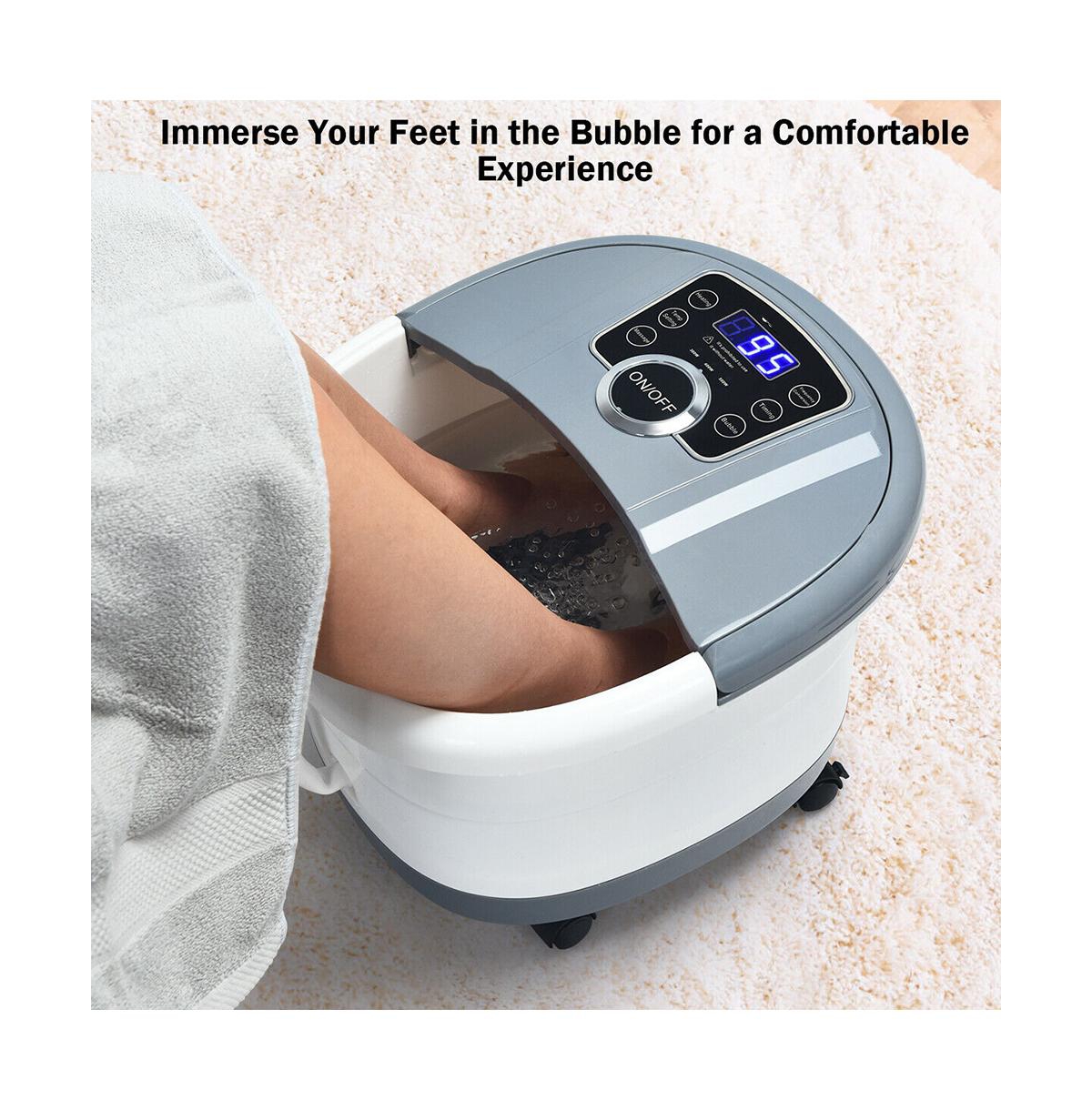 Slickblue Shiatsu Portable Heated Electric Foot Spa Bath Roller Motorized Massager