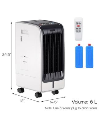 110V Portable Cooling Evaporative Fan with 3-Speed and 8H Timer Function