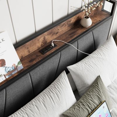 Vintage Storage Headboard Bed Frame