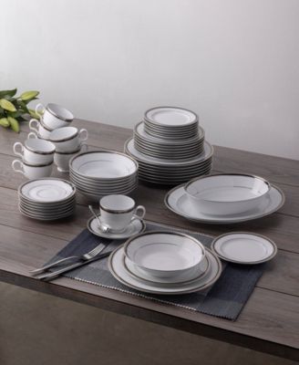 Austin Platinum 50-Piece Dinnerware Set, Service For 8