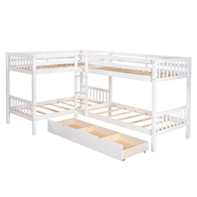Streamdale Twin L-Shaped Bunk Bed With Drawers