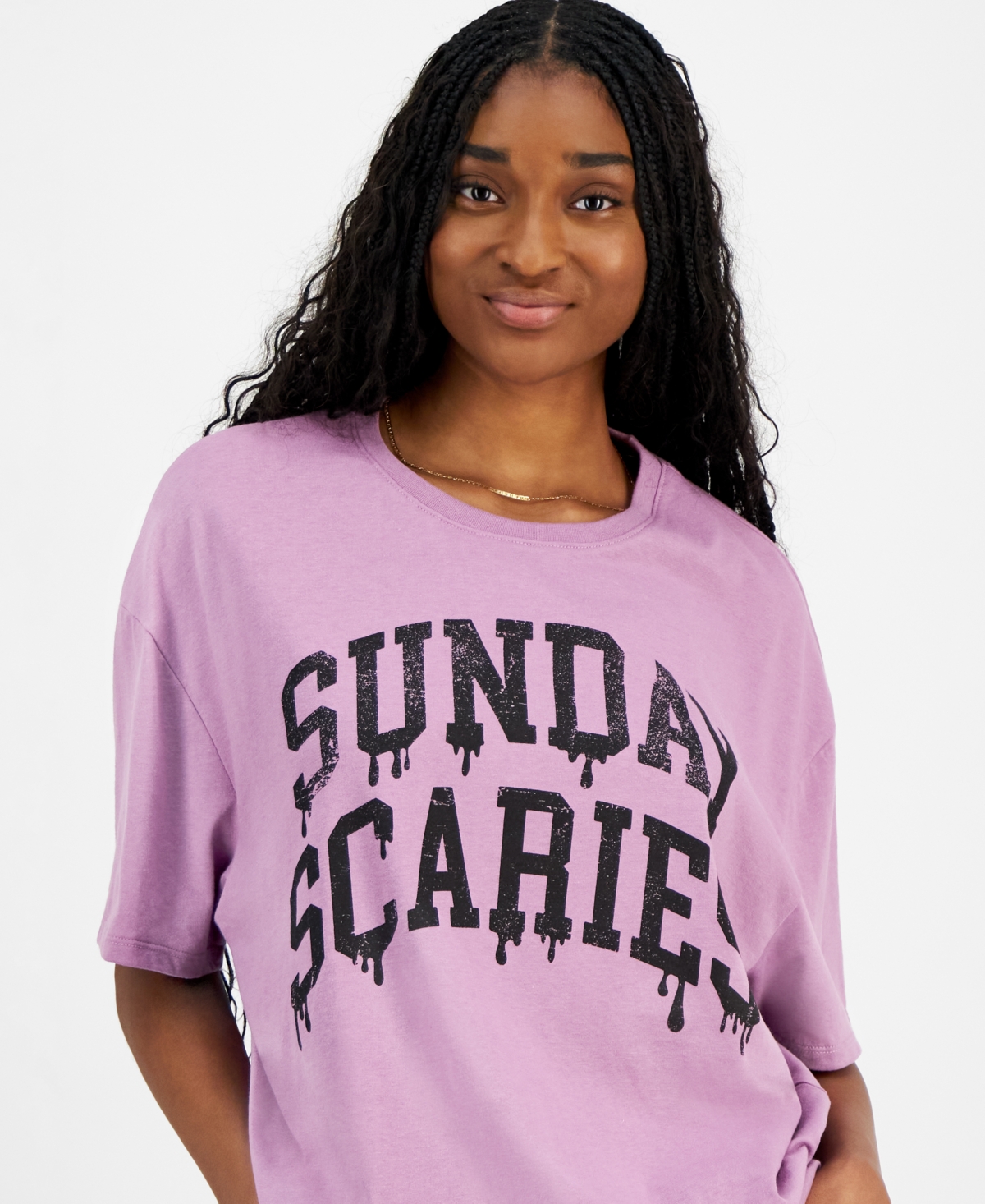Grayson Threads, The Label Juniors' Sunday Scaries Halloween Graphic Boyfriend Tee