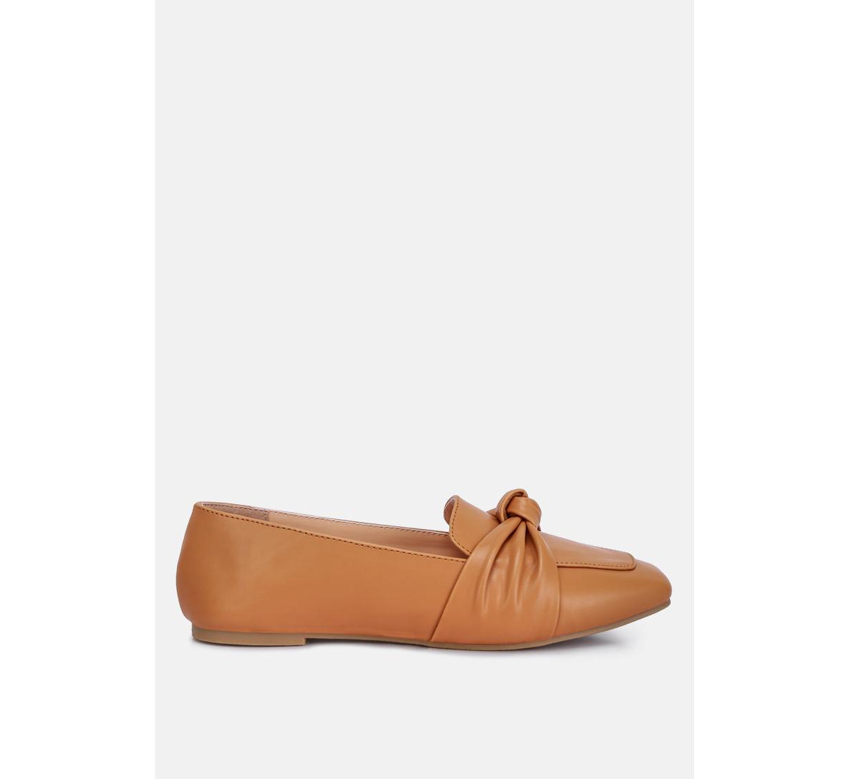 denali faux leather flat loafers - Tan