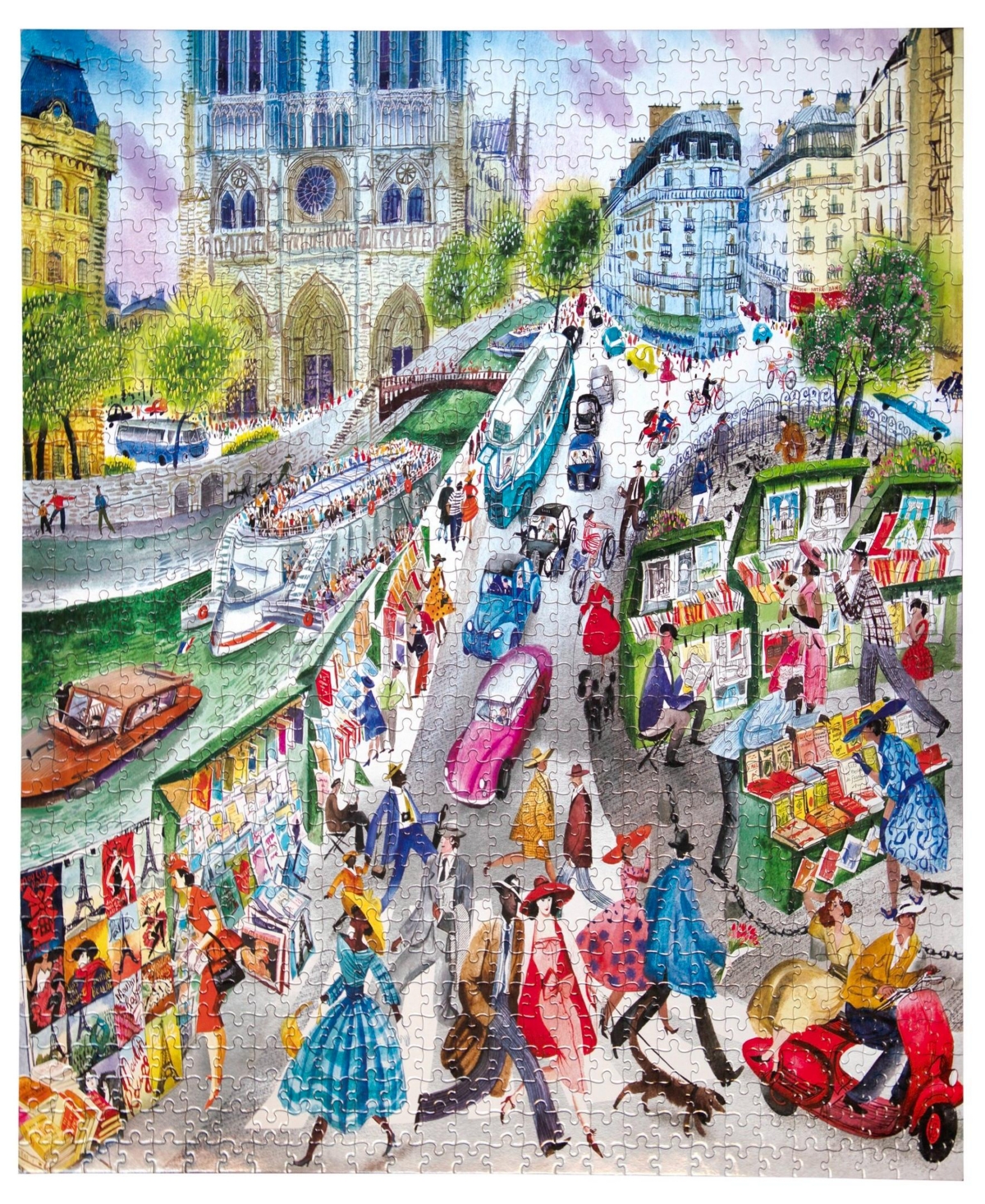 Eeboo Piece Love Paris Bookseller Puzzle In Multi