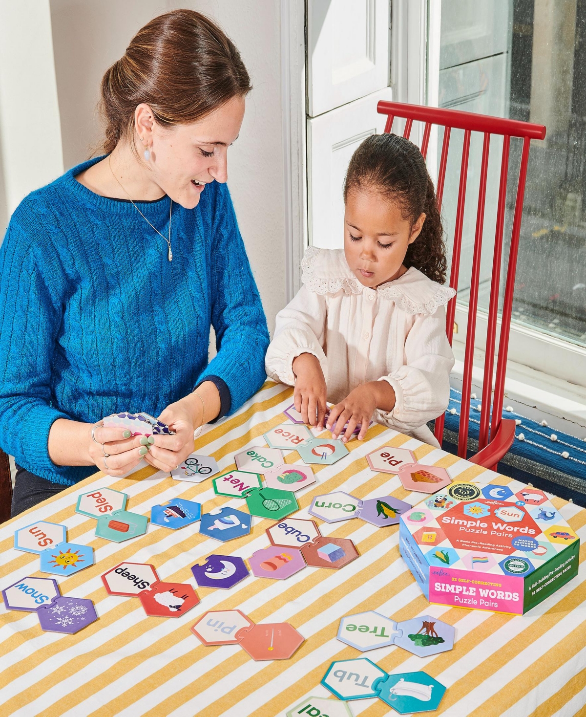 Eeboo Hexagon Puzzle Pairs In Multi