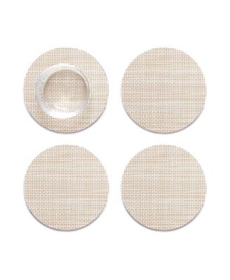 Mini Basketweave Round Coasters, Set of 4