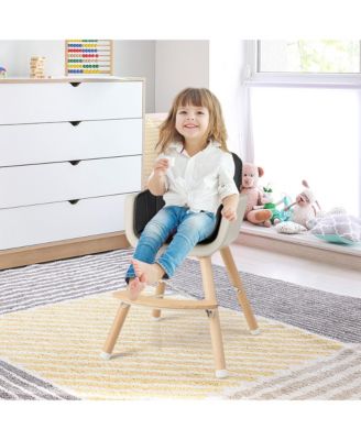 Toddler 3 in 1 Convertible Wooden High Chair Feeding Chair with Cushion