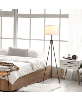 59.75" Sding Floor Lamp Fabric Lampshade Steel Tripod,