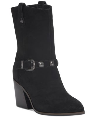 Lucky Brand - Women's Sogn Buckled Studded Pull-On Western Boots
