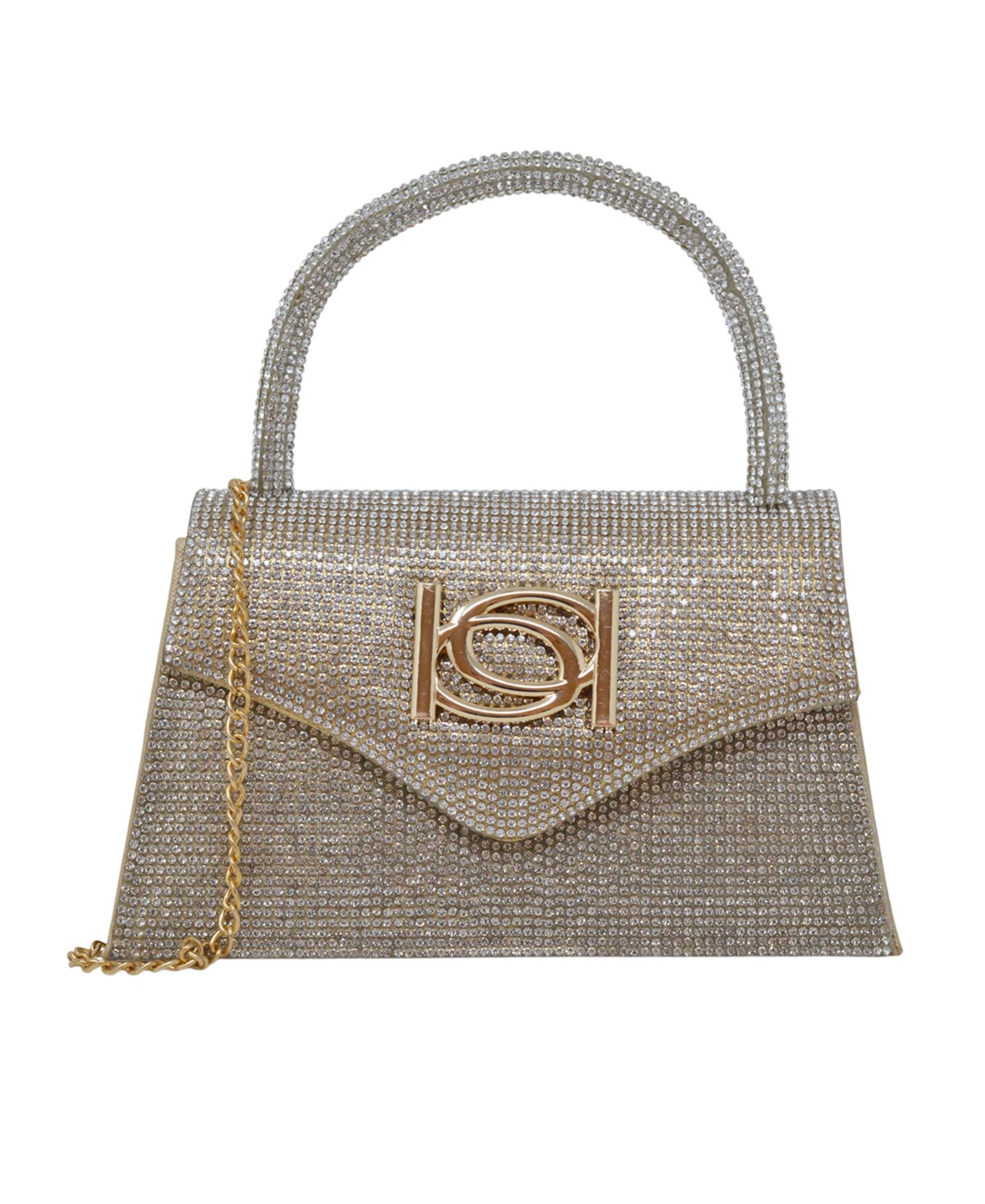 Женская сумка Bebe Hollywood Diamond Mini Satchel, цвет: Серебряный / Золотой — фото 1