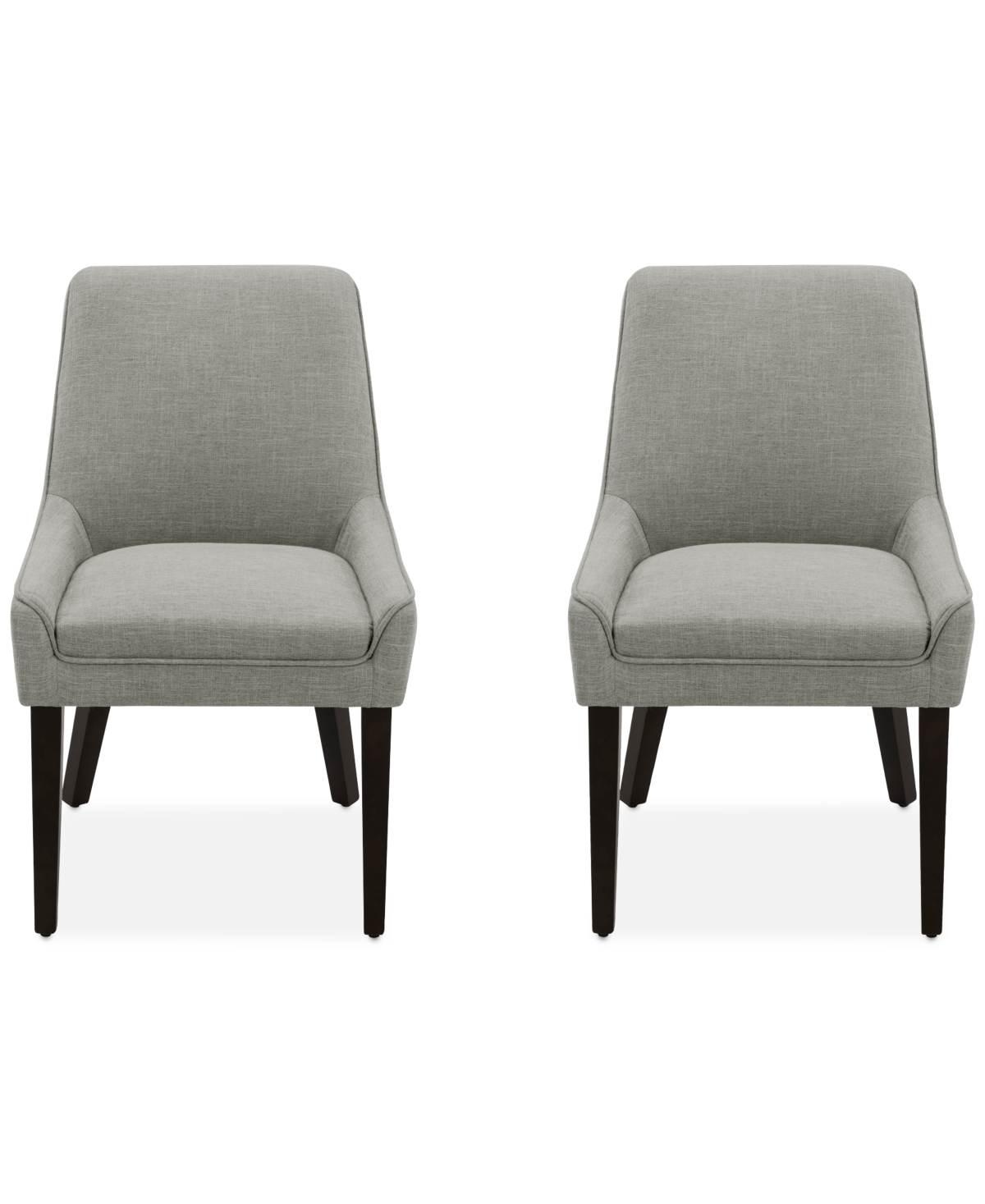 Macy's Everly Ii 2-pc. Dining Chair Set, Created For  In Grey