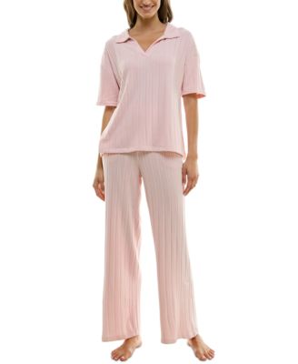 Roudelain - Women's 2-Pc. Whisper Wide Rib Pajamas Set
