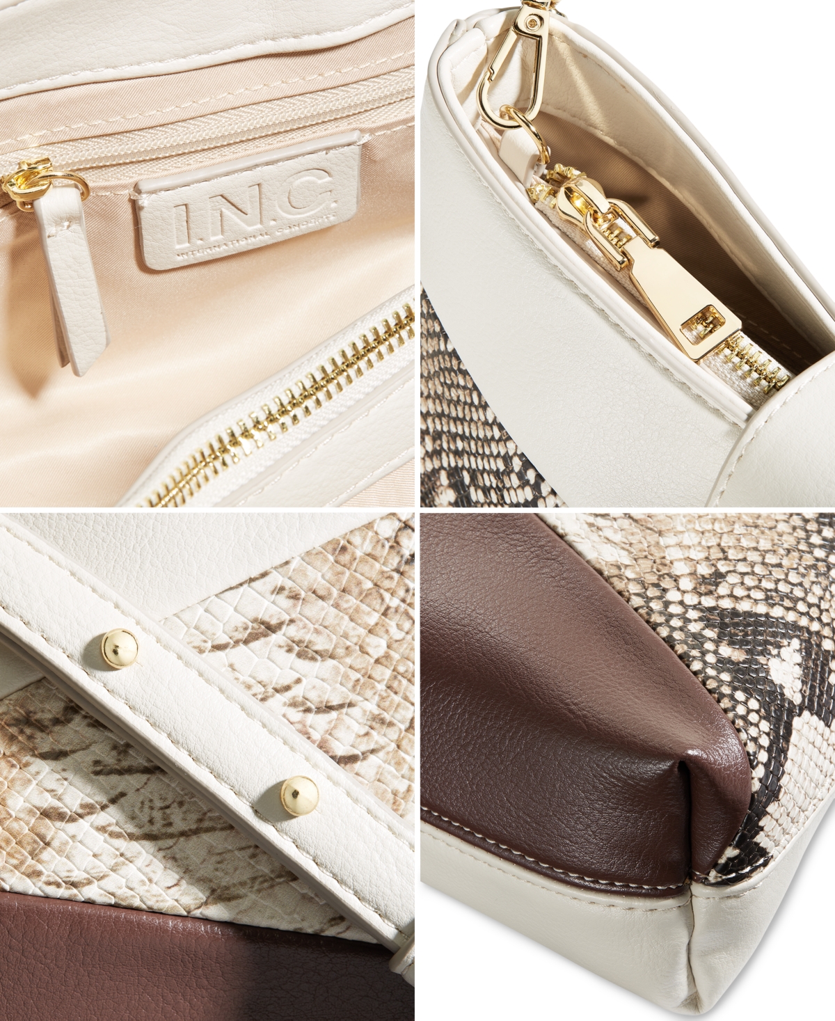 I.n.c. International Concepts Rebecc Snake Colorblock Clutch Crossbody, Created for Macy's