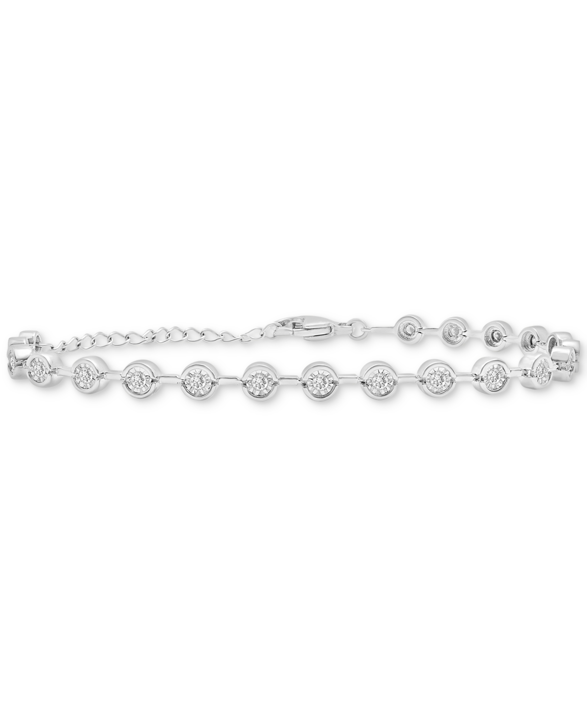 Diamond Bezel Tennis Bracelet (1/2 ct. t.w.) in Sterling Silver or 14k Gold-Plated Sterling Silver, Created for Macy's - Gold-Plated Sterling Silver