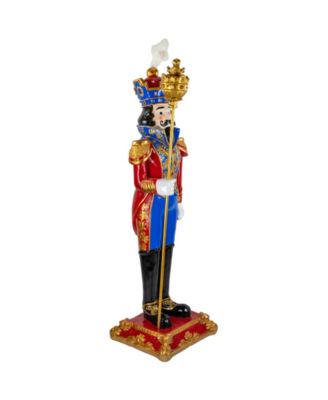 White and Gold Standing Christmas Nutcracker Soldier Holding a Sceptor 6.5 ft