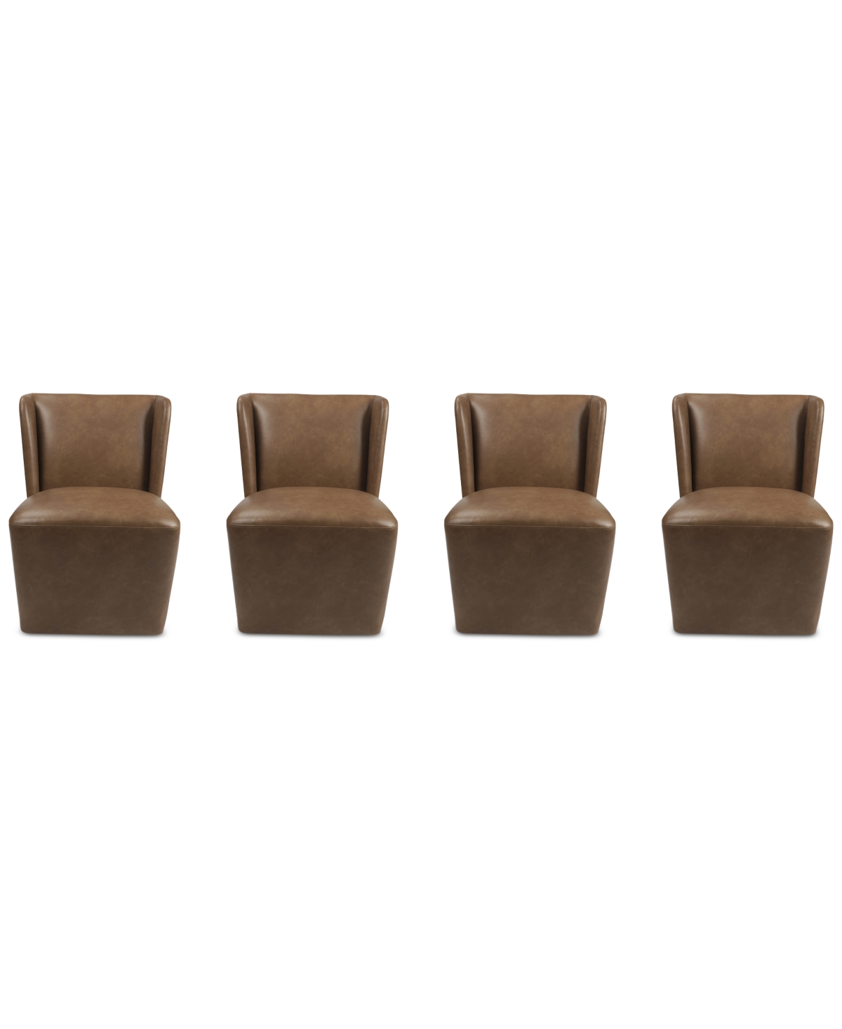 Macy's Seham 4-pc. Faux Leather Dining Chair Set, Created For  In Brown