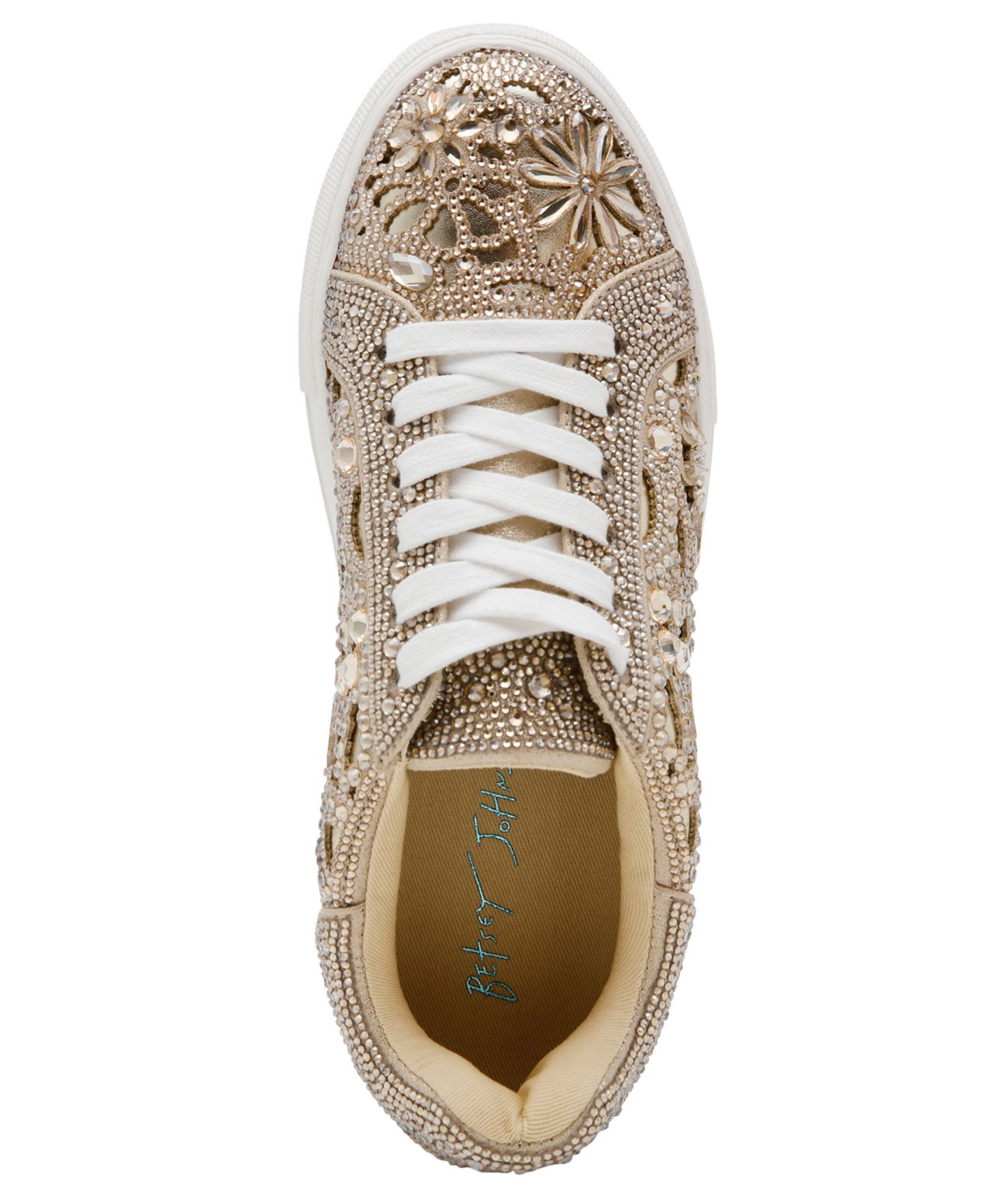 Женские кроссовки Betsey Johnson Reily Rhinestone Lace-Up, цвет: Светлый золотой — фото 4