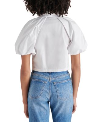 Women's Reece Cotton Poplin Puff-Sleeve Top