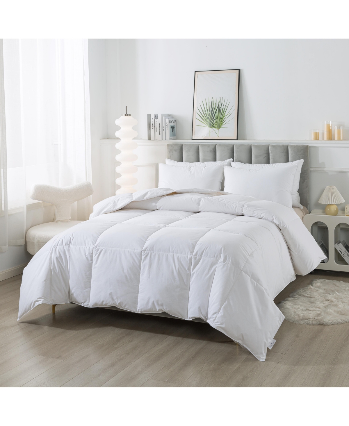 Royal Velvet Heavy Weight White Goose Nano Down And Feather Blend Comforter, King In White