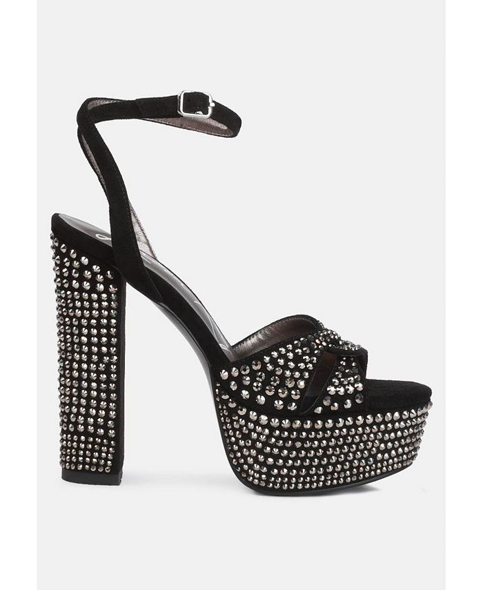 London Rag Bellini heatset diamante high block heel sandals Macy's