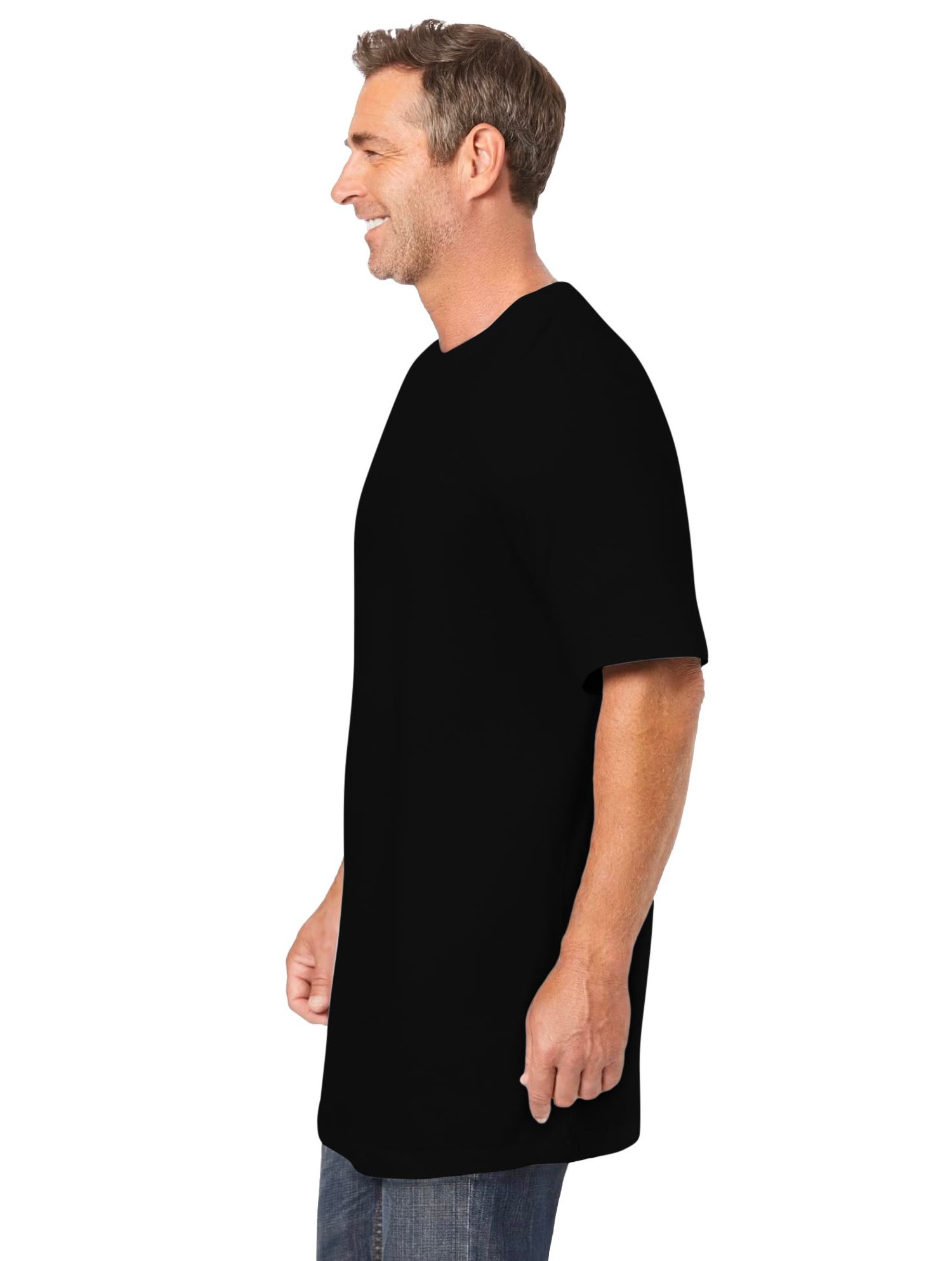 Men's Shrink-Less Lightweight Longer-Length Crewneck T-Shirt