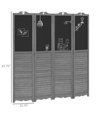 5.5' 4 Panel Room Divider, Indoor Privacy Screens for Home, Brown