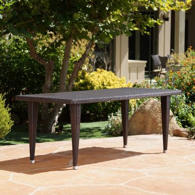 Streamdale Classic Iron & Wicker Outdoor Dining Table for 7