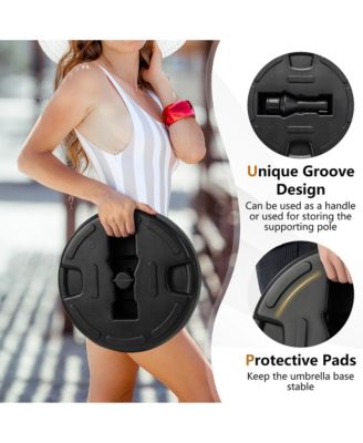 Patio Fillable Round Umbrella Base Stand Fit Pole 1.5'' Holder 40 lbs Outdoor