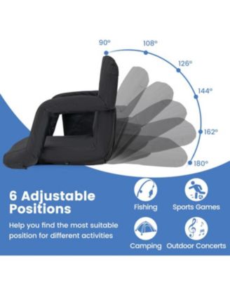 Stadium Seat for Bleachers with Back Support 6 Adjustable Positions