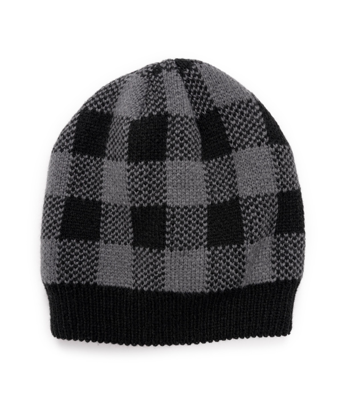 Men's Heat Retainer Beanie, Pewter/Buffalo Check, One Size - Pewter/buffalo check
