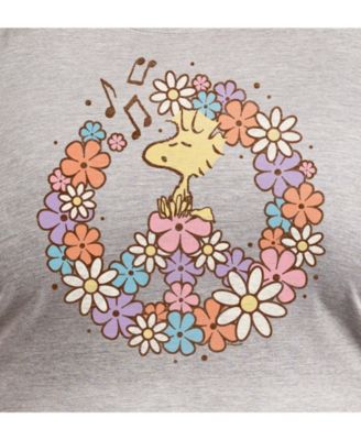 Woodstock Floral Peace Sign Plus Size Graphic Tank