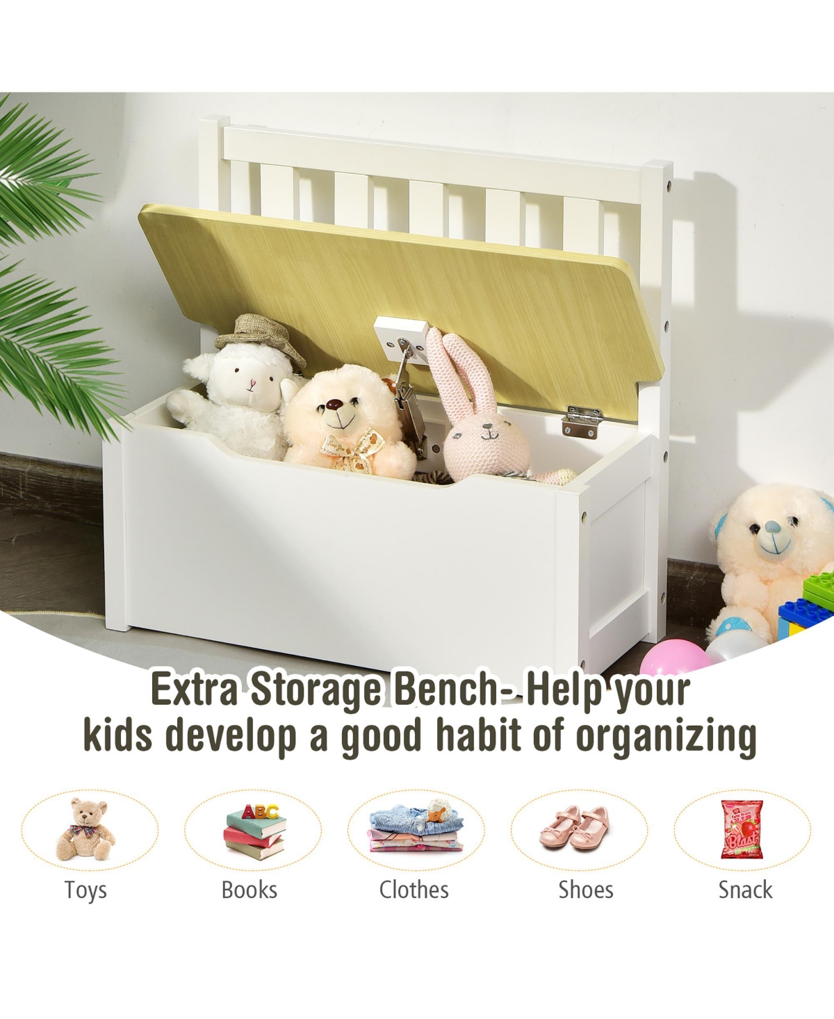 4 Pcs Kids Wooden Activity Table & Chairs Set w/ Storage Bench Study Desk