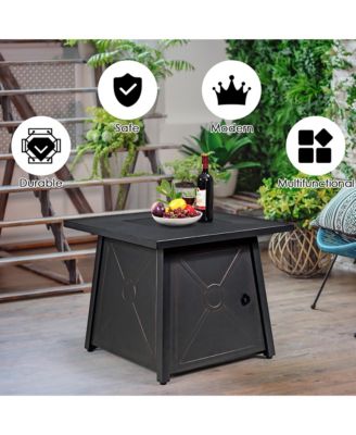 30'' Square Propane Gas Fire Pit Table 50,000 BTU W/ Waterproof Cover