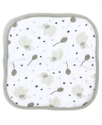 Baby Boys and Baby Girls Elephant and Balloons Hooded Bath Towel and Wash Cloth Set